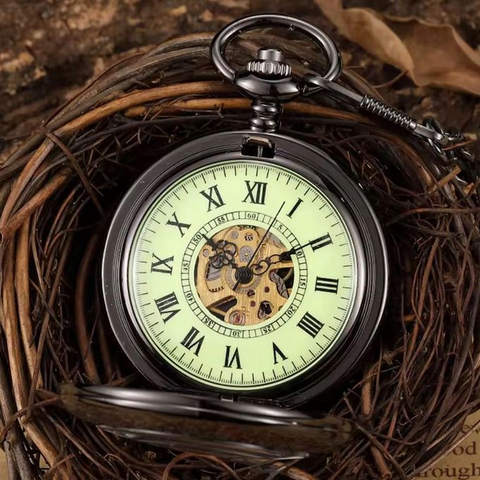 montre de poche rose gold vintage, avec chiffres romains, automatique montre de poche rose gold vintage, avec chiffres romains, automatique