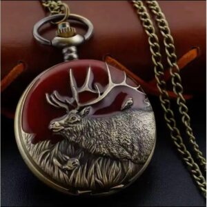 montre de poche à quartz en bronze, ancienne horloge antique