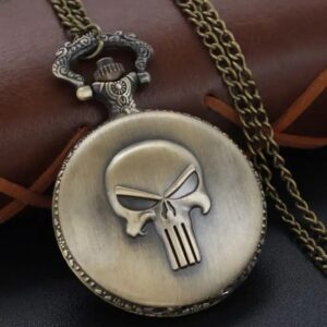 montre de poche à quartz en bronze, ancienne horloge antique