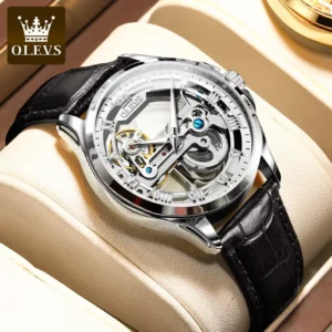 olevs montre mécanique automatique, modèle tourbillon squelette, édition limitée