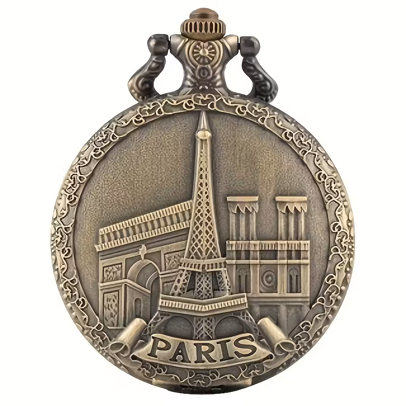 montre de poche à quartz en bronze, ancienne horloge antique (copie)