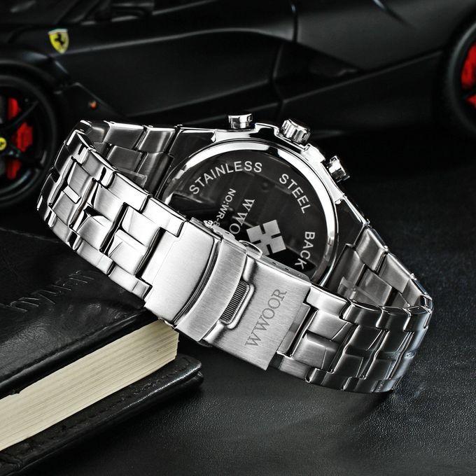 wwoor montre de sport à quartz étanche pour homme, bracelet de luxe, chronographe wwoor montre de sport à quartz étanche pour homme, bracelet de luxe, chronographe