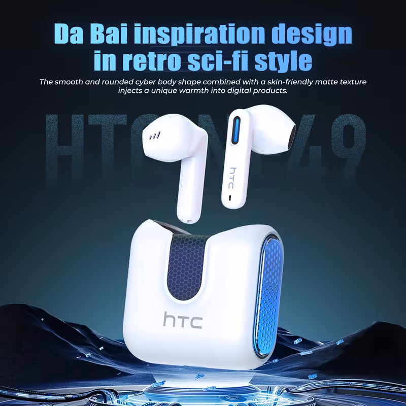 1pc Écouteurs de sport de traduction ouverts arrière htc ne49 avec prise en charge multilingue, écran à éclairage cyber, ows élégant, conception confortable et légère, microphone intégré, aide à l'apprentissage des langues, conçus de manière ergonomique pour les casques de jeu